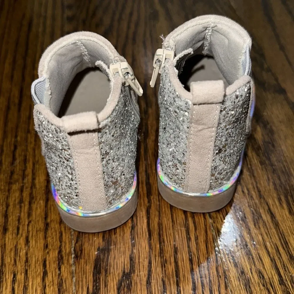 Sparkly Tan Kids Ankle Boots 6